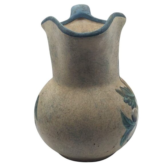 Vintage Hand Painted Fruit Basket Rustic Ceramic Decorative Pitcher Jug - Picture 4 of 7